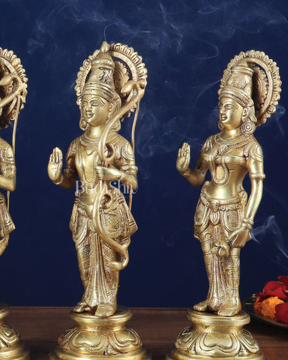 Lord Ram Darbar idols: Superfine Brass Set - 12.5"