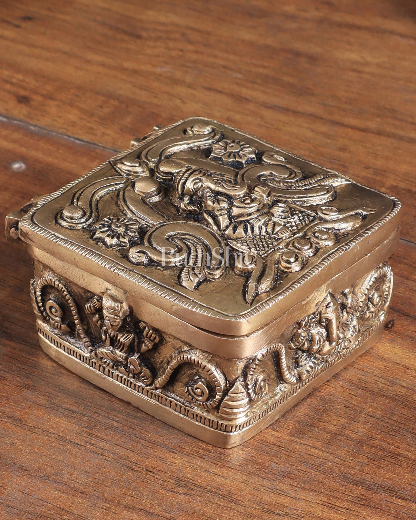 Pure Brass Small Ganesha Multipurpose Unique Storage Box