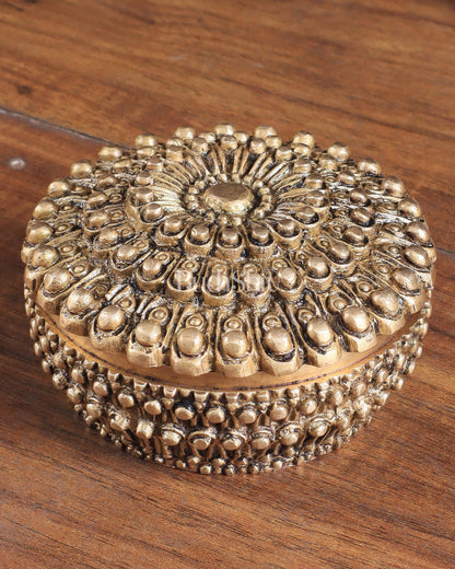 Pure Brass Mandala Design Kumkum Box / Multipurpose Box