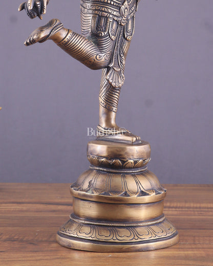 Vintage Brass Vishnu Mohini Avatar Sculpture 16.5"