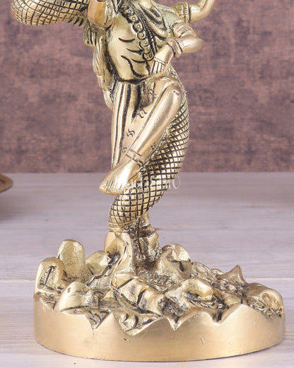 Brass Dancing Shiva Surrounded by Vasuki - Excellent Statue