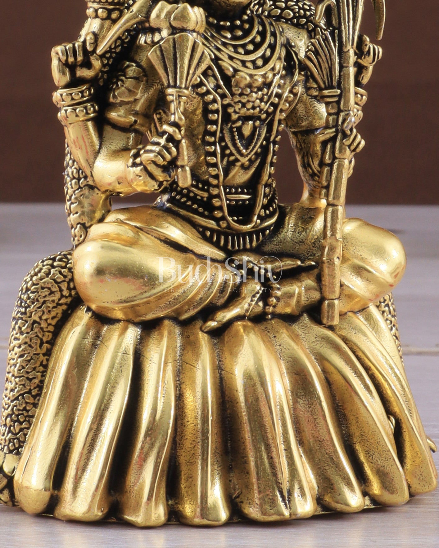 Brass Superfine Lalitadevi Rajarajeshwari Idol - 4 in Height golden tone