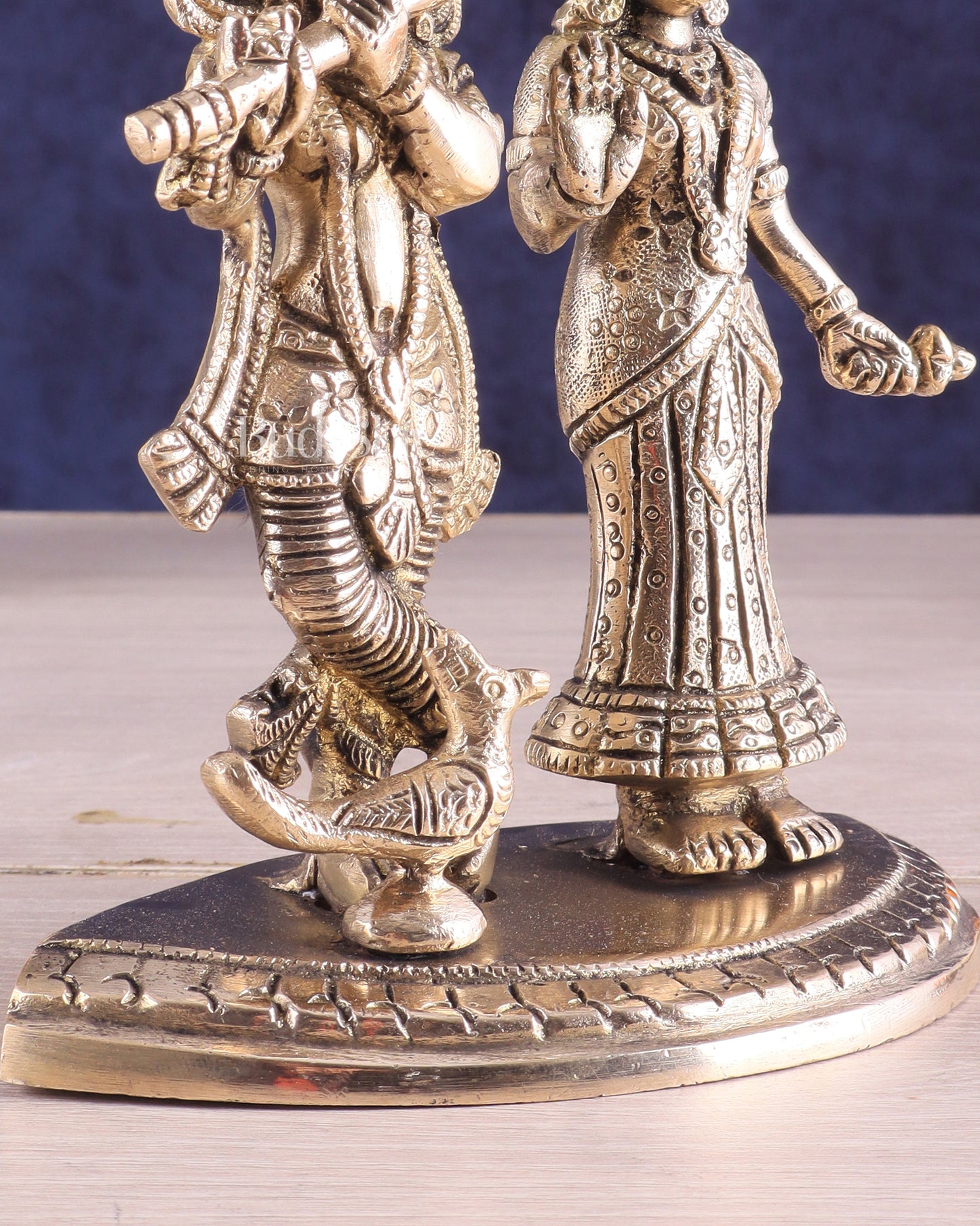 Pure Brass Radha Krishna Idol – 7 Inch | Divine Love Sculpture