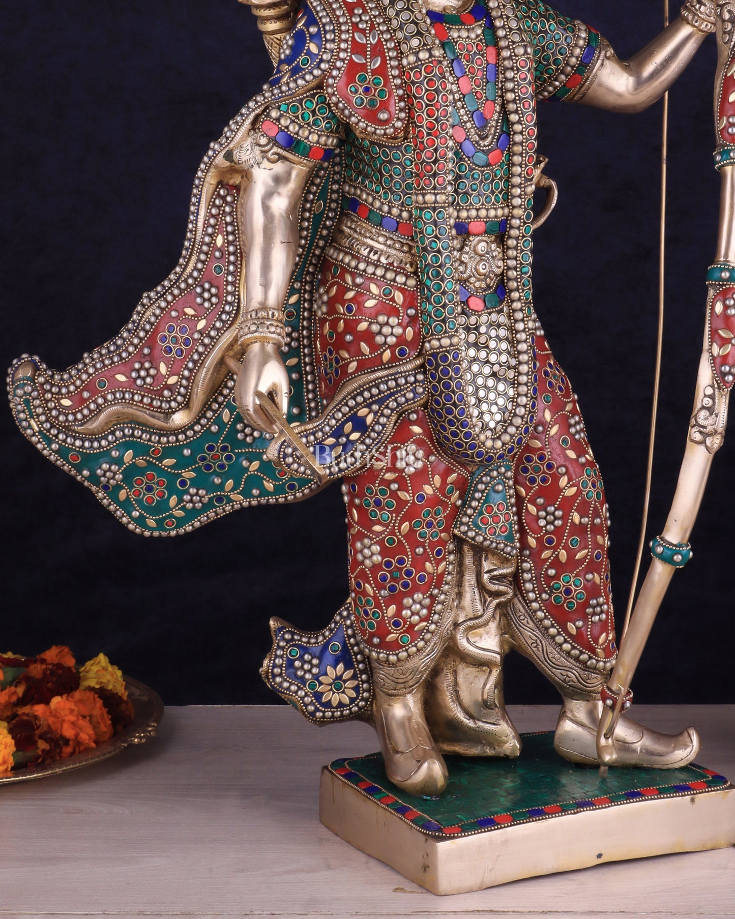 Handcrafted Brass Lord Rama Statue with Bow and Arrow – 26 Inches