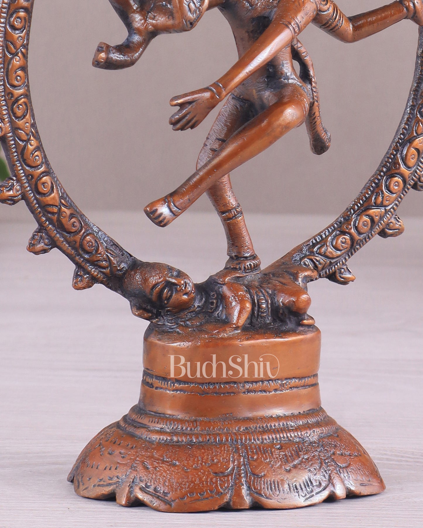 Brass Superfine Nataraja Idol - 7.5 Inch light orange tone