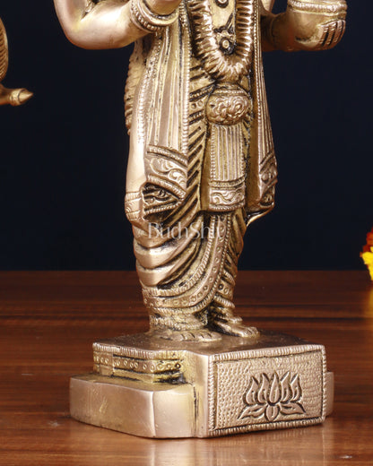 Pure Brass Lord Dhanvantari Statue – Finely Crafted, 9.5 Inch