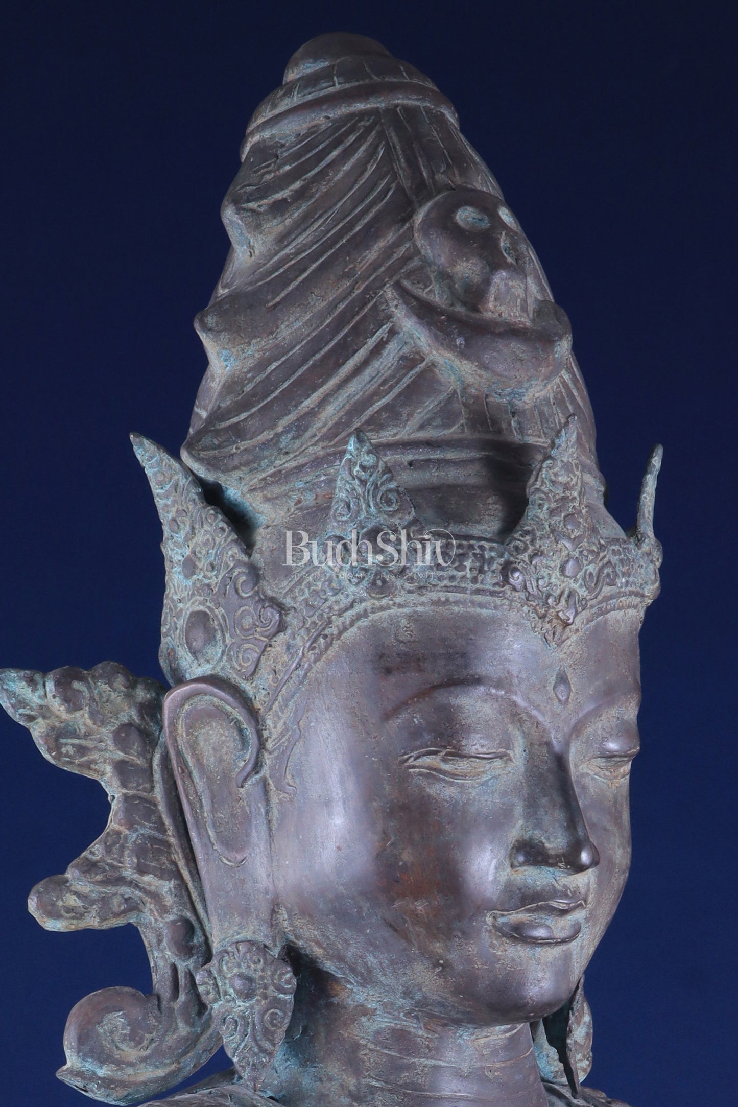 Balinese Bronze Large Shiva Face Head Bust – Lost Wax Method 32"