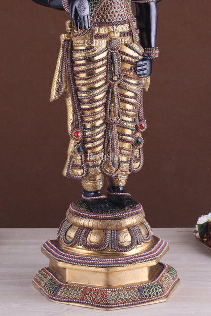 Divine Pure Brass Tirupati Balaji Idol 33" black edition