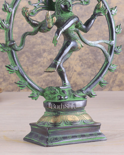 Brass Nataraja Statue
Unique Black and Green Tone 9.5"