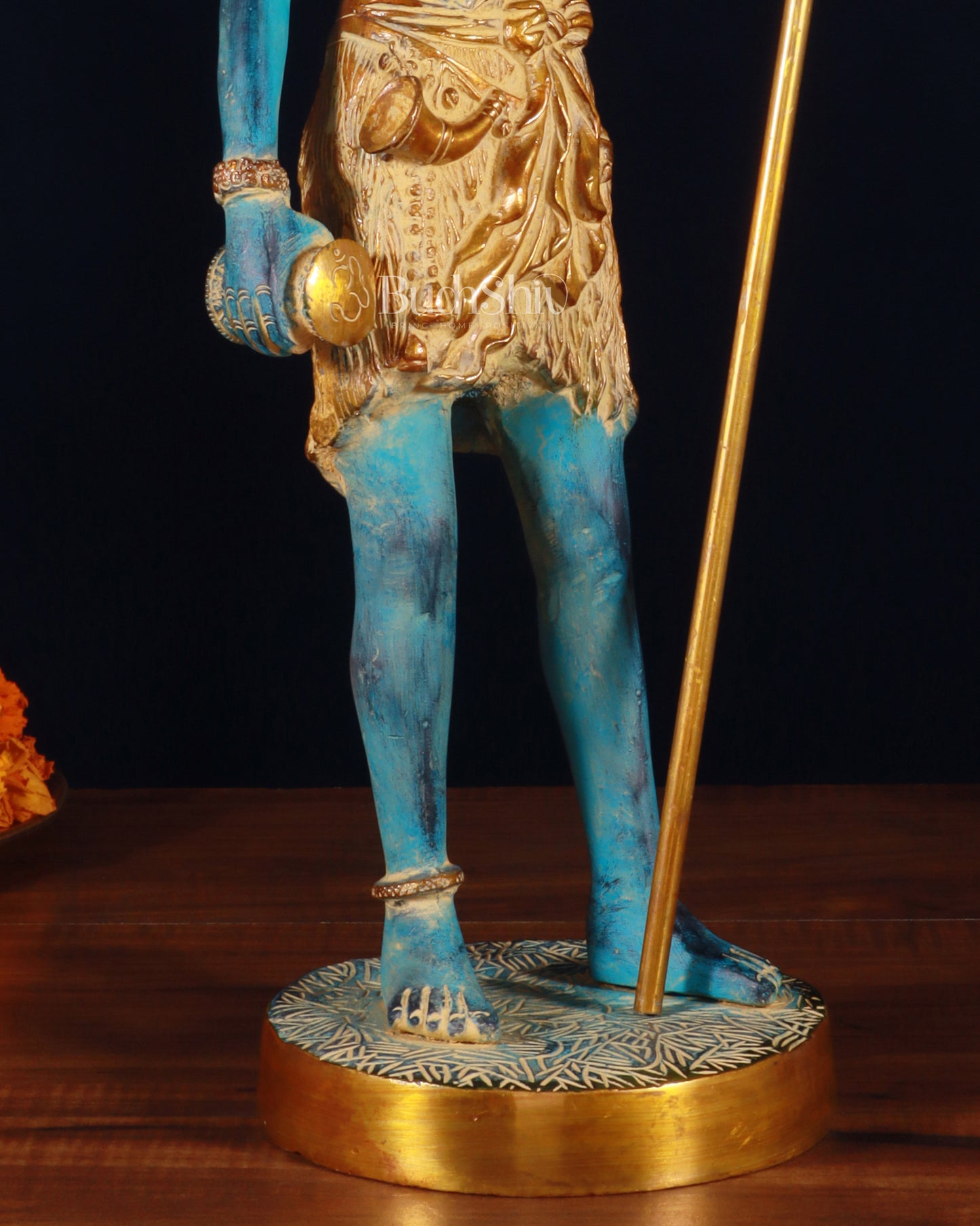 Exquisite Brass Standing Shiva Statue | 18" Height blue finish