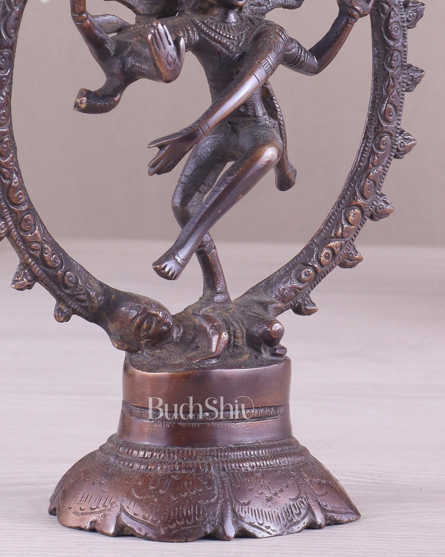 Brass Superfine Nataraja Idol - 7.5 Inch Vintage Bronze tone