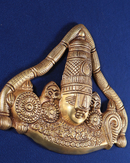 Pure Brass Lord Venkateshwara Tirupati Balaji face Wall Hanging 10 inch