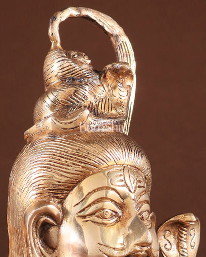 Exquisite 7-Inch Brass Lord Shiva mahakaal mukhalingam Face idol