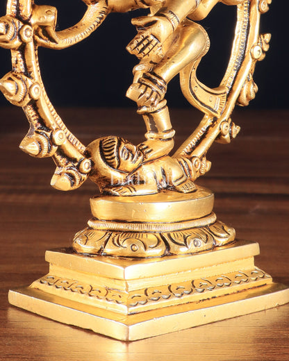 Brass Superfine Nataraja Statue – 5.5" x 4.5" x 2" | Small Yet Intricately Carved