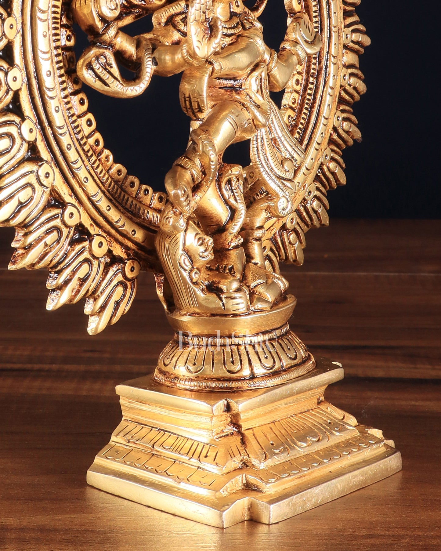 Brass Dancing Shiva Nataraja Statue – 9" x 7.5" x 2.5" | God of Dance