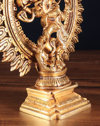 Brass Dancing Shiva Nataraja Statue – 9" x 7.5" x 2.5" | God of Dance