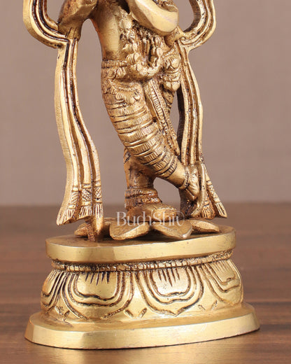 Pure Brass Lord Krishna Idol 7"