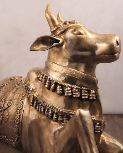 Brass Large Nandi Sculpture 34 inch