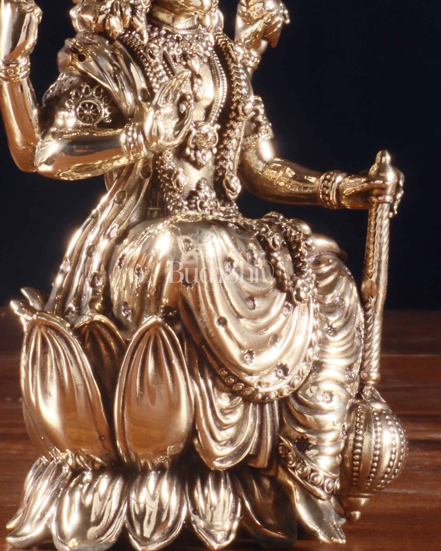 Brass Superfine Lord Vishnu Seated on Lotus Idol