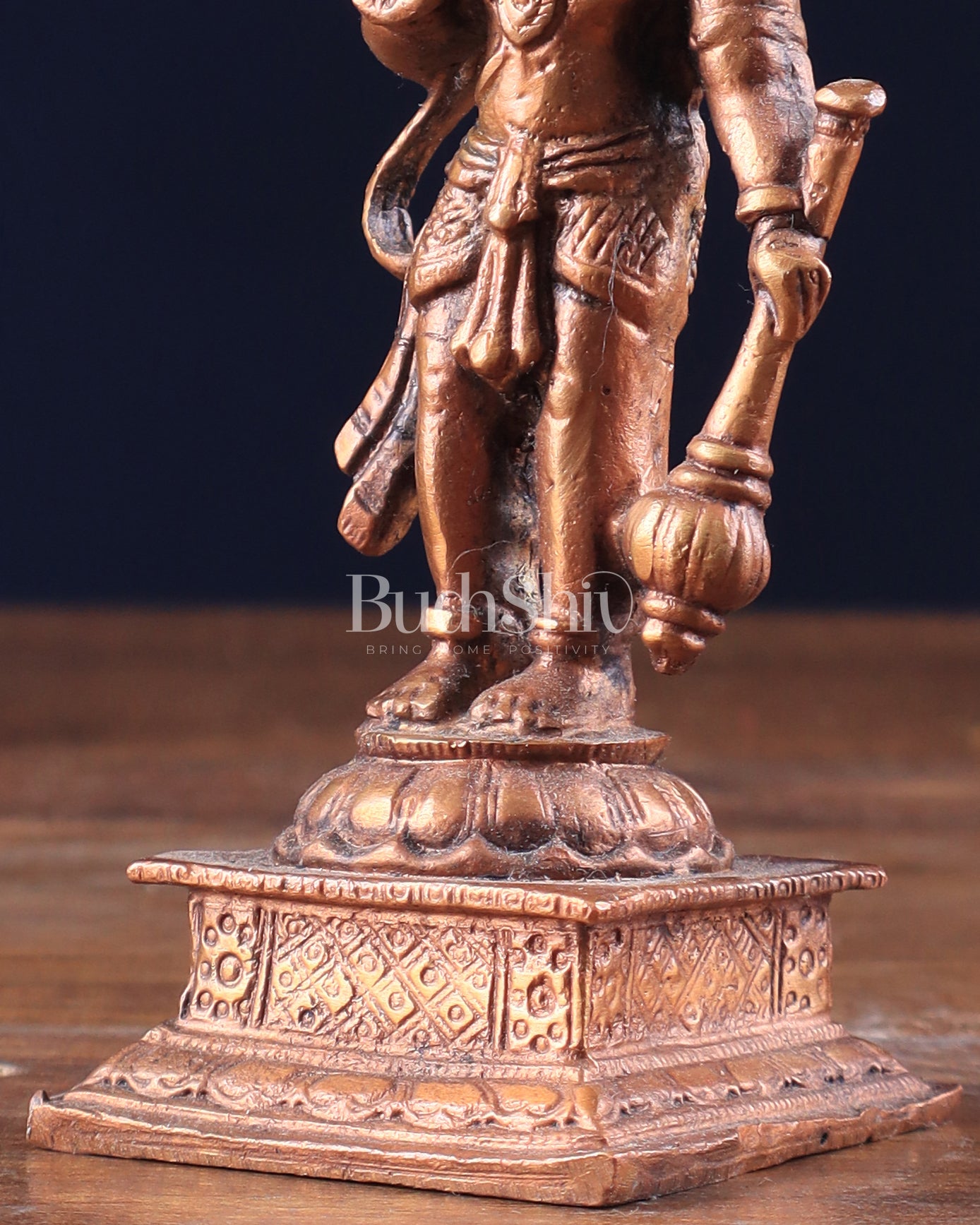 Pure Copper Standing Panchmukhi Hanuman Idol 4.5"