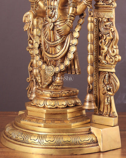 Large Brass Tirupati Balaji Statue with Hanuman and Garuda – 22 Inch