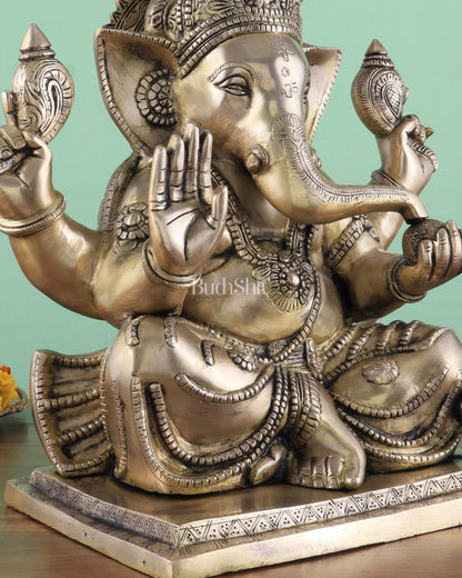 Brass Superfine Ganesha statue 15" matte finish