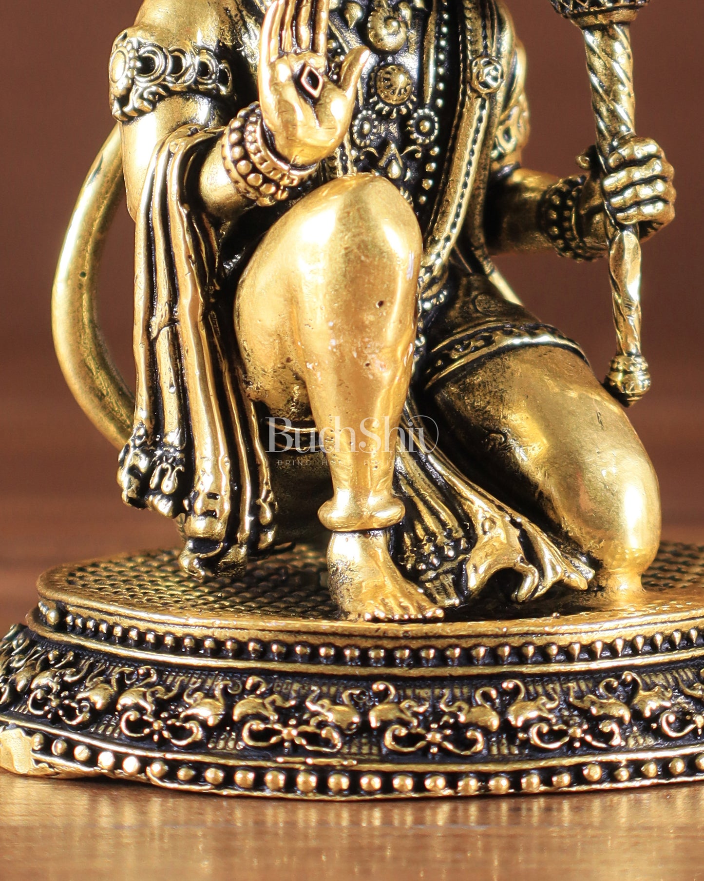 Pure Brass Superfine Lord Hanuman Idol golden tone