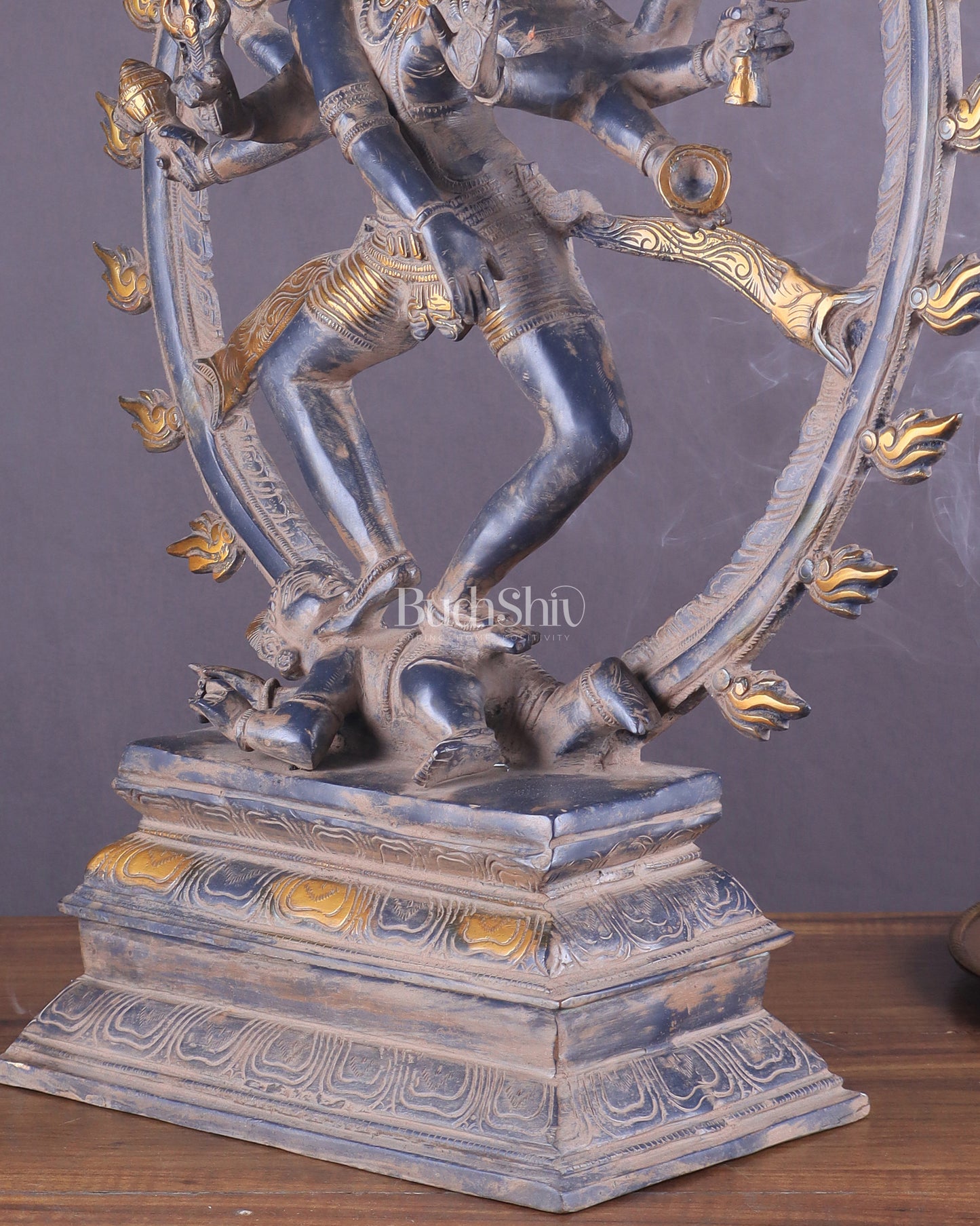 Vintage Brass Dancing Shiva as Nataraja Sculpture – 20" Height, Patina Finish