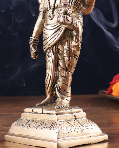 Pure Brass Standing Dhanvantari Idol 8"