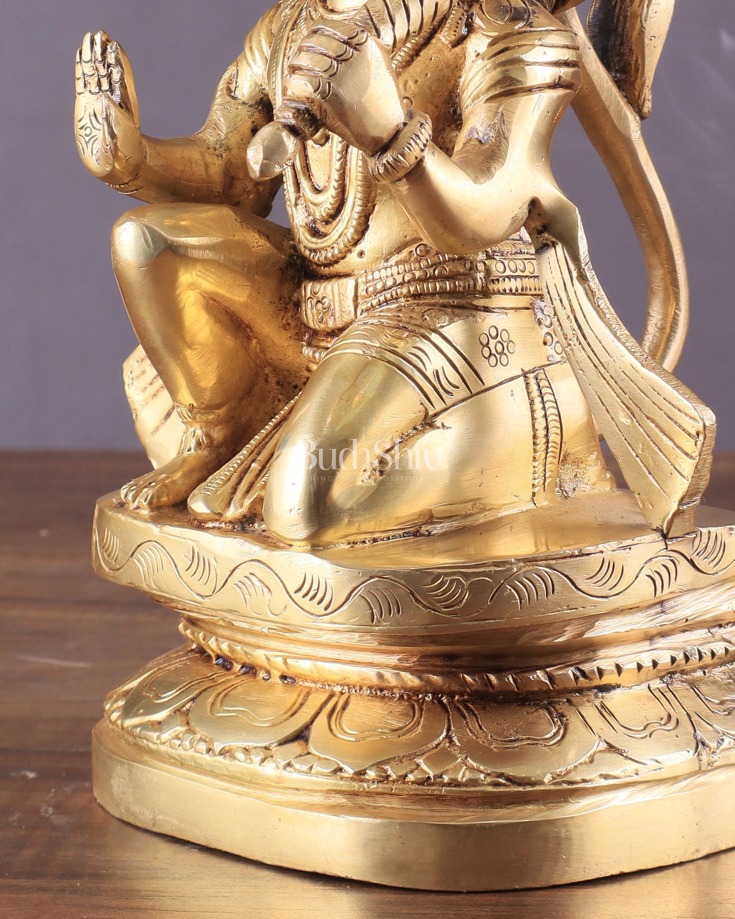 Pure Brass Blessing Hanuman Idol - 8" Enhanced