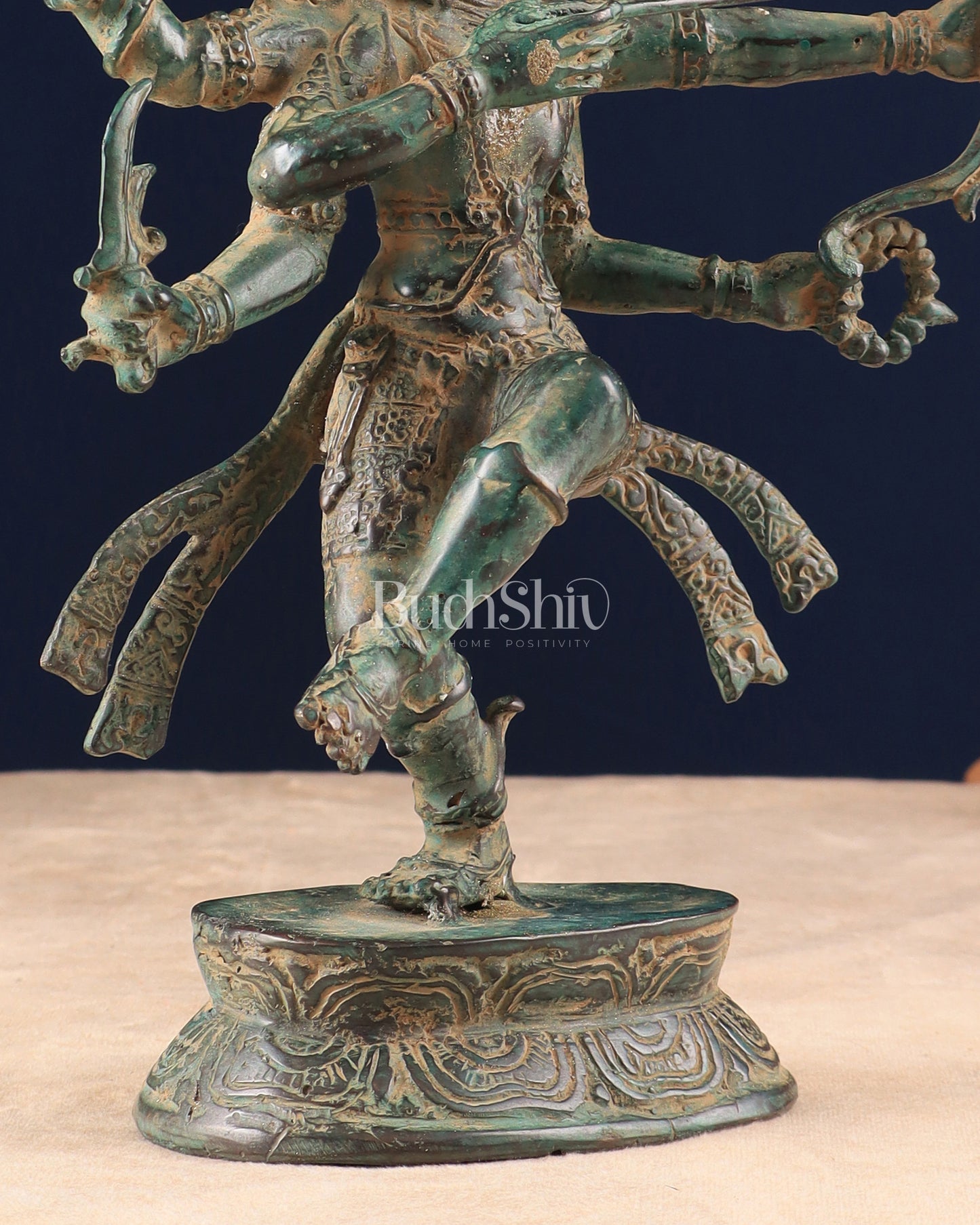 Indonesian Bronze Dancing Lord Rama with Bow and Arrow Vintage Sculpture 10"