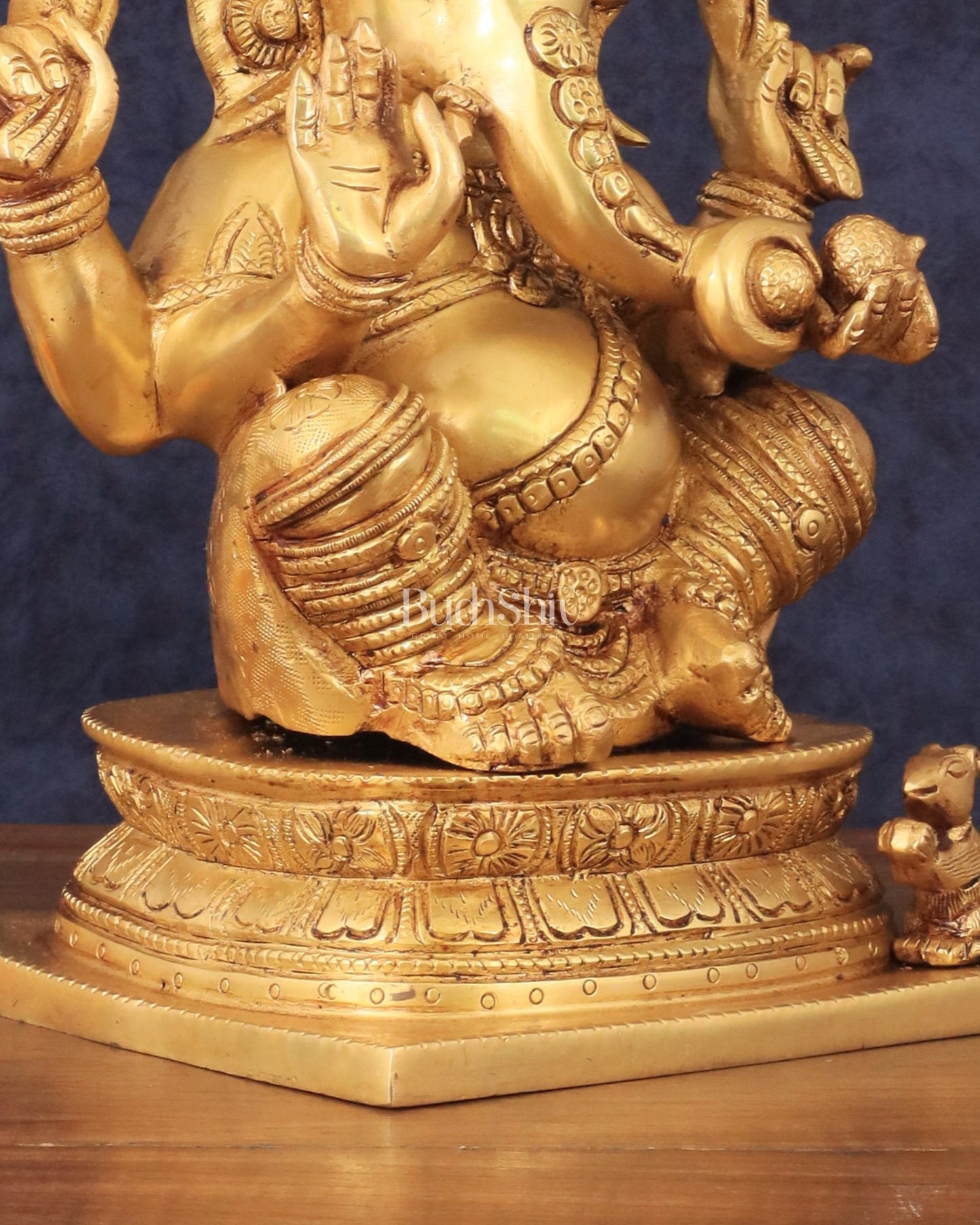 Pure Brass Cute Ganesha Statue 12 inch