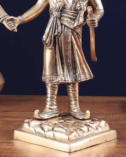 Pure Brass Chhatrapati Shivaji Maharaj Sculpture 12.5"