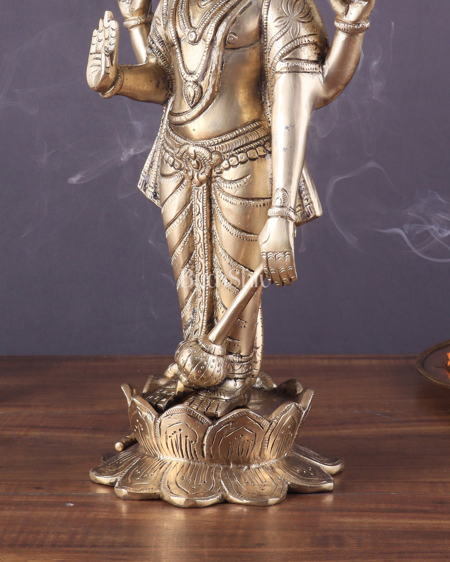 Brass Vishnu with sheshanaag standing statue 17 inch