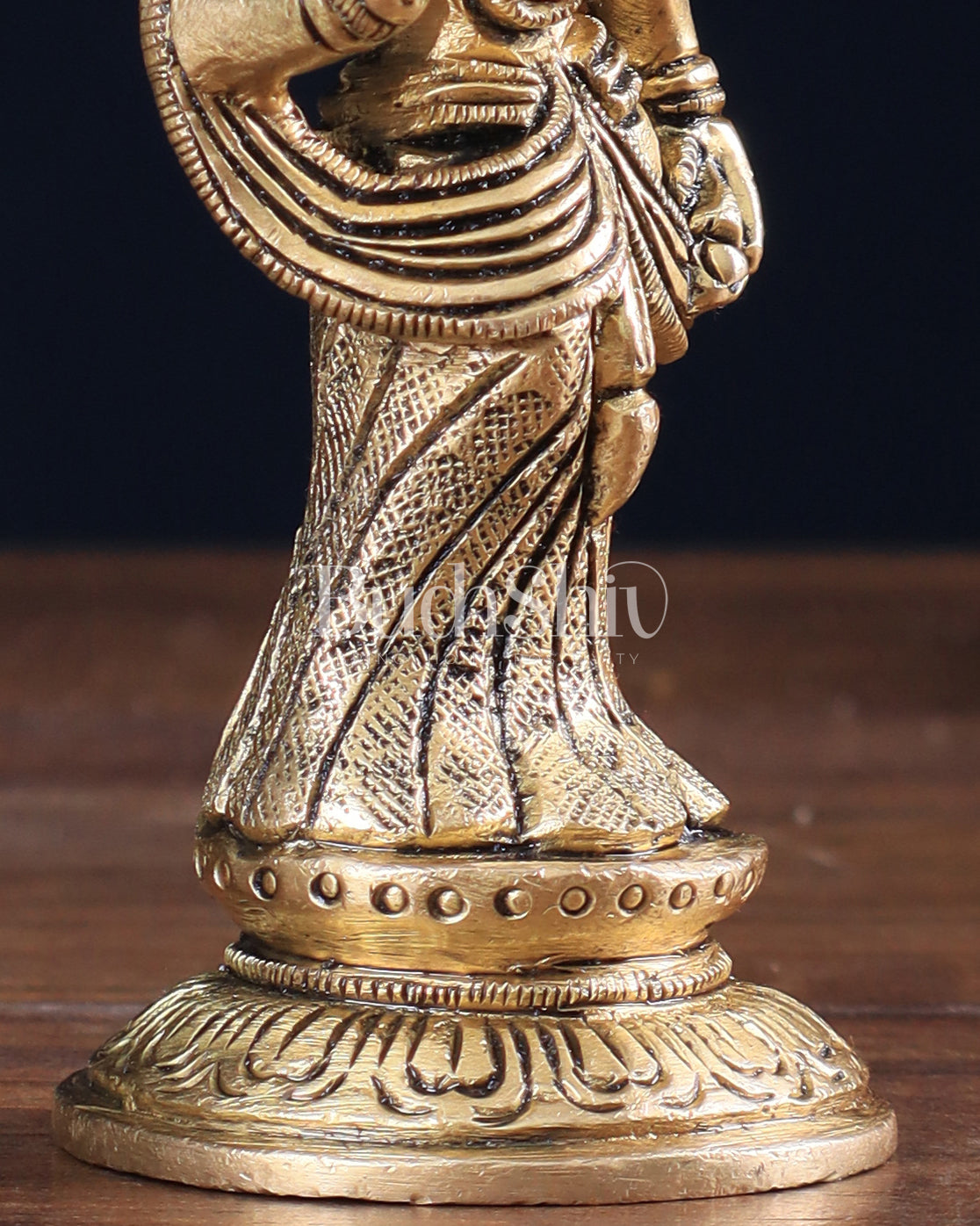 Pure Brass Small Radha Idol 4.2"