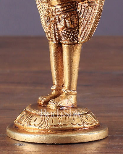 Brass standing Garuda Idol 4 inch anjali mudra