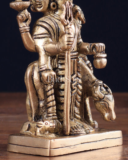 Brass Dattatreya with Dog Idol 4.5"