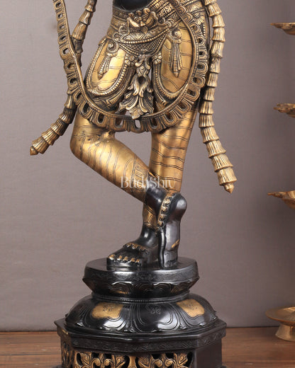 Superfine Brass Krishna Sculpture - 45 Inch Black edition