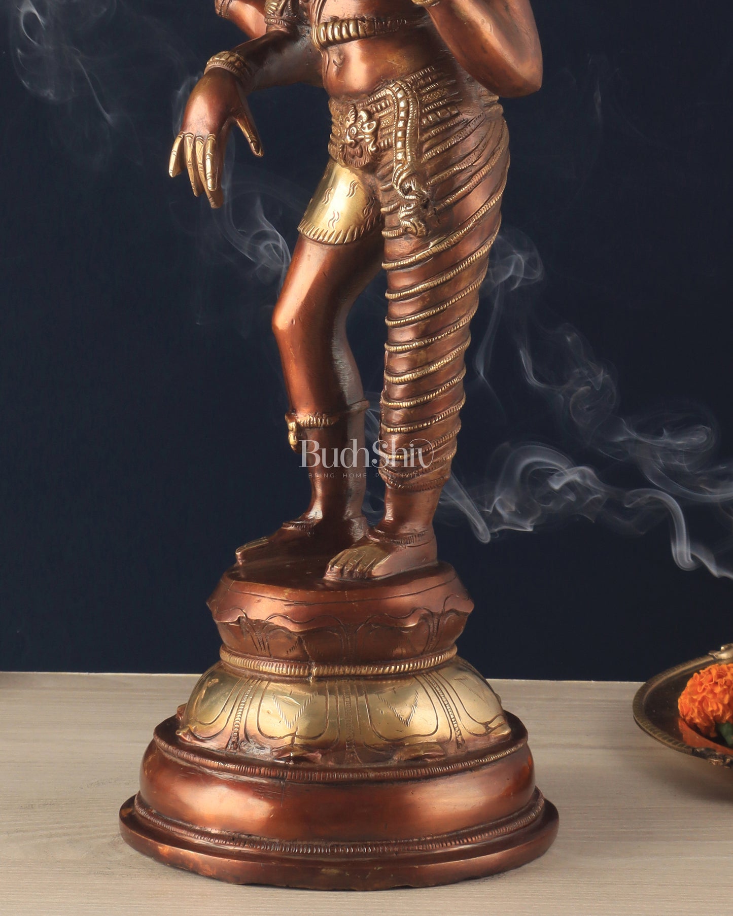 Pure Brass Ardhanarishwara Statue – Half Shiva Half Parvati, Dual Tone Chola Finish, 19" Tall