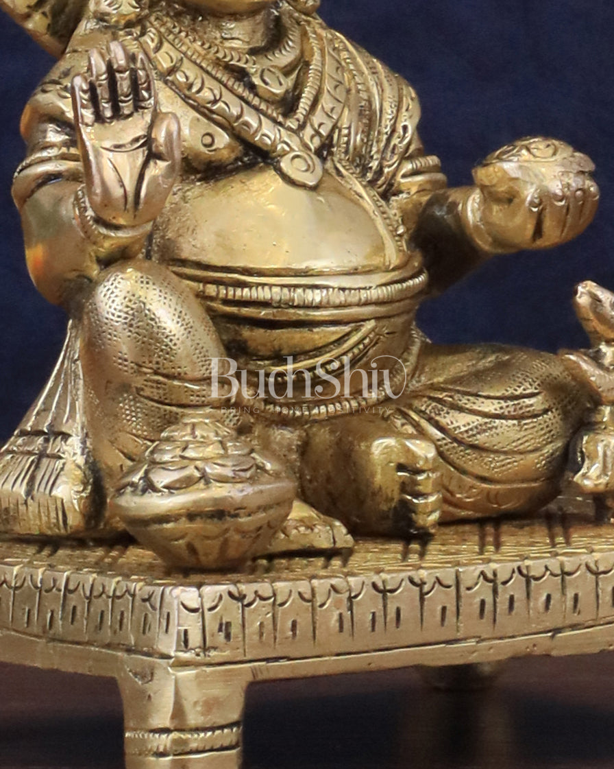 Pure Brass Lord Kubera Idol - 5.5"