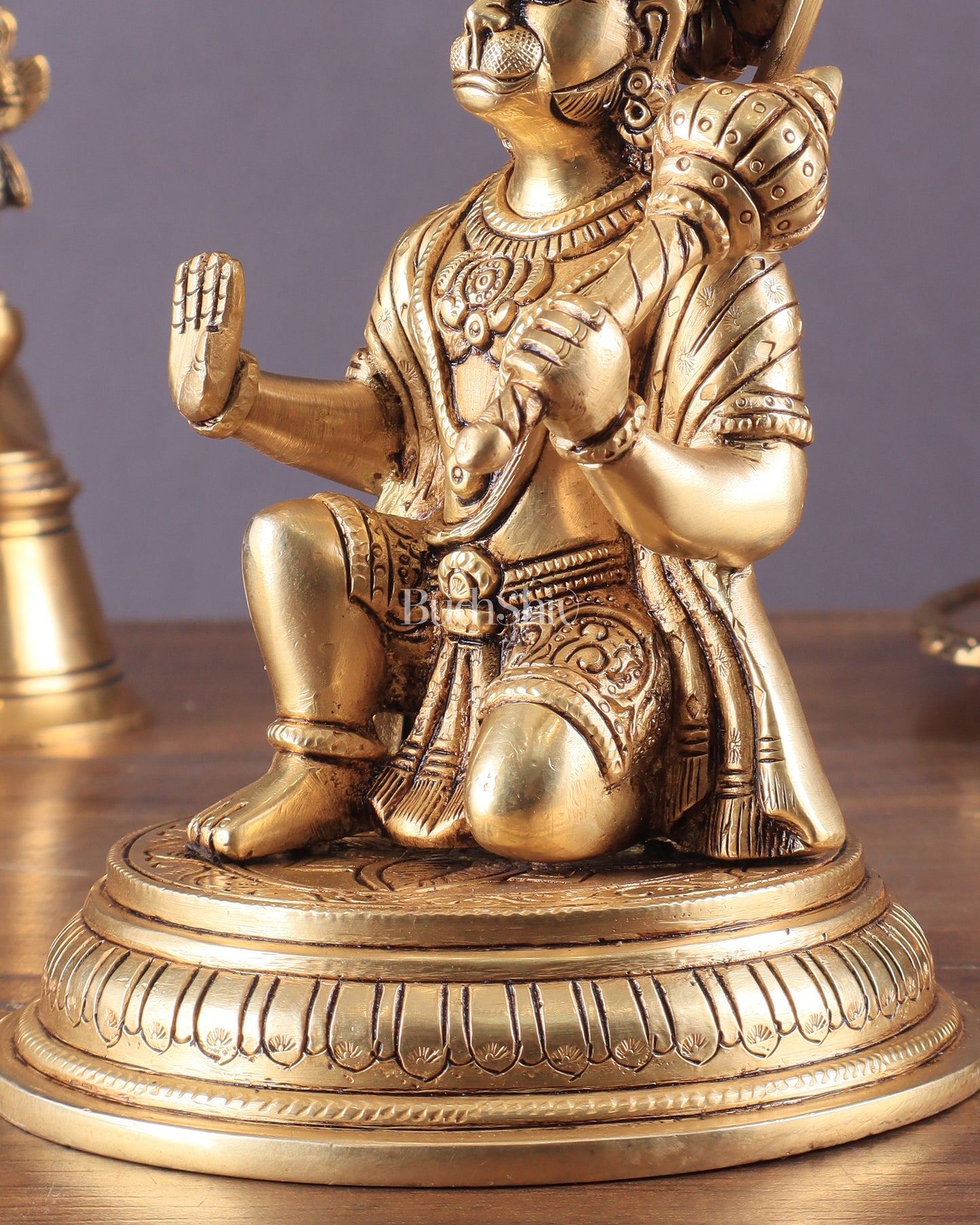 Handmade Brass Superfine Lord Hanuman Idol - 7"