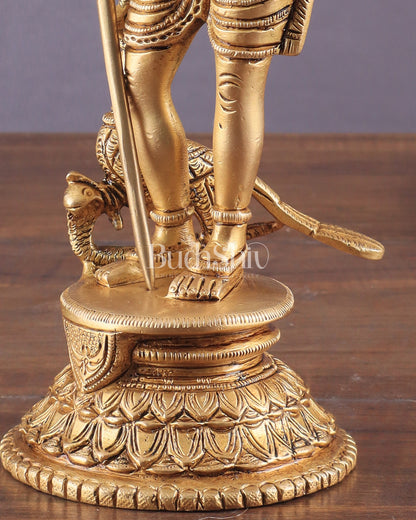 Pure Brass Lord Murugan Swamy Statue 10"