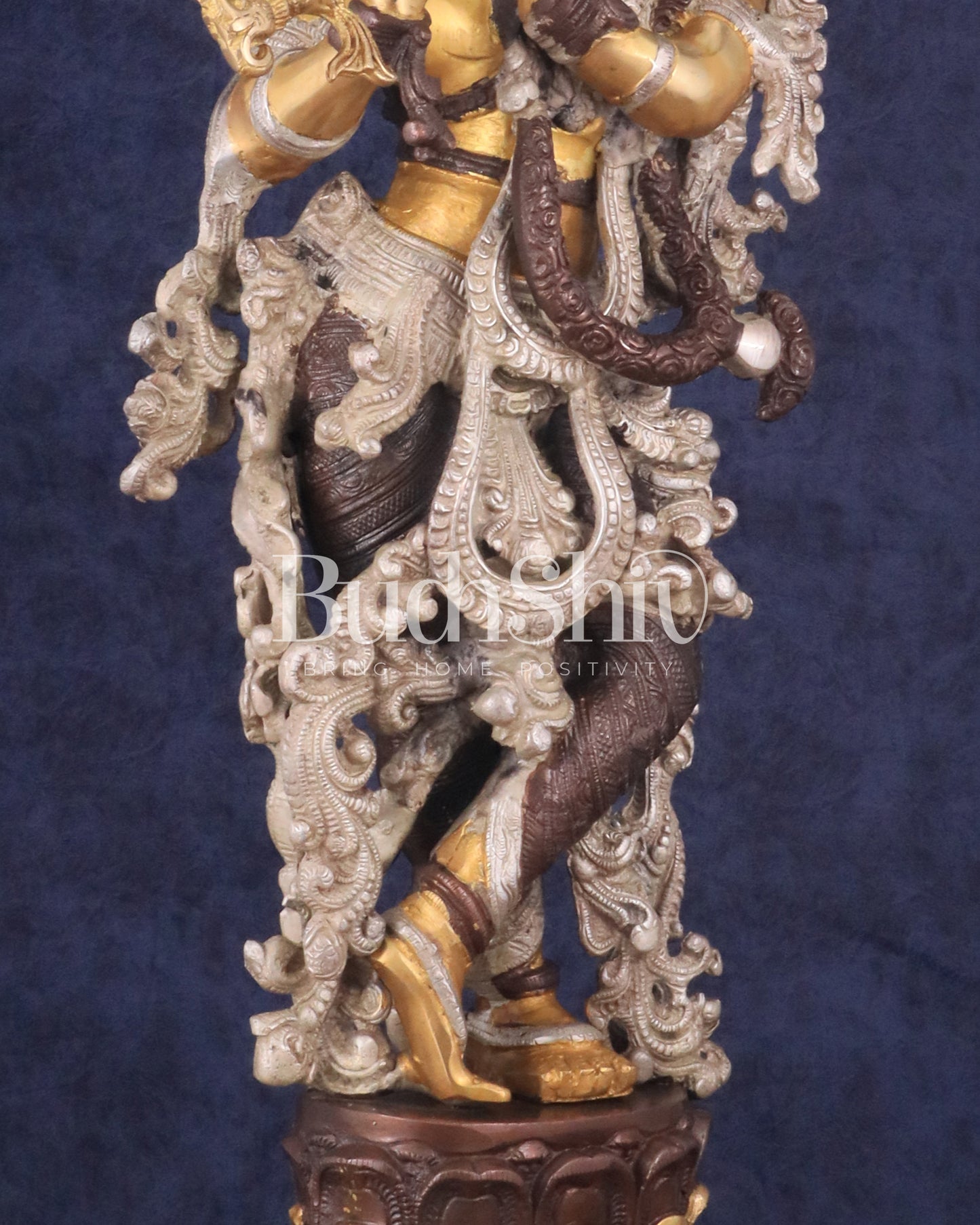 Antique Brass Handcrafted Krishna Statue - 30"