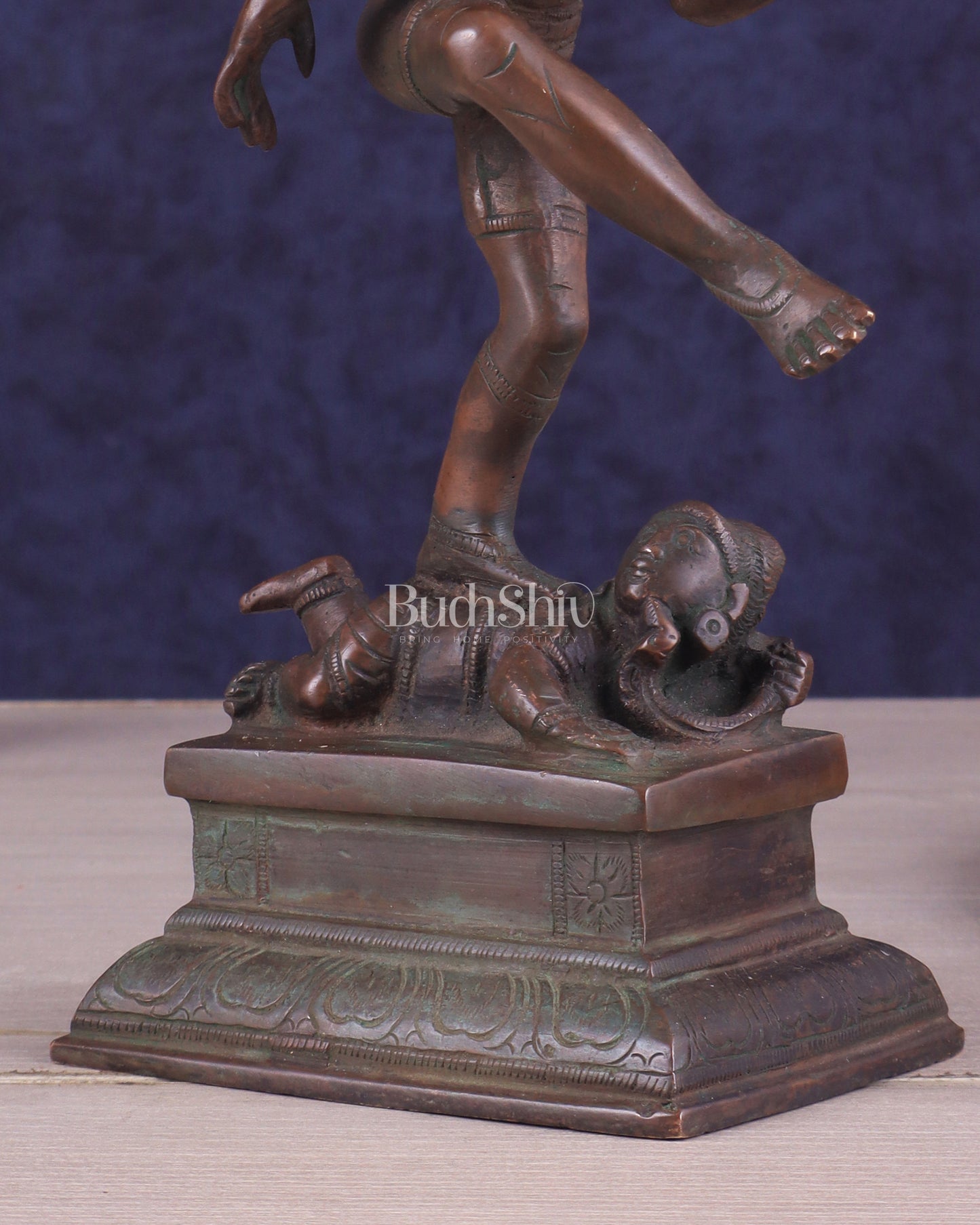 Vintage Brass Dancing Shiva Idol | Unique Pose with Bronze Finish 10"