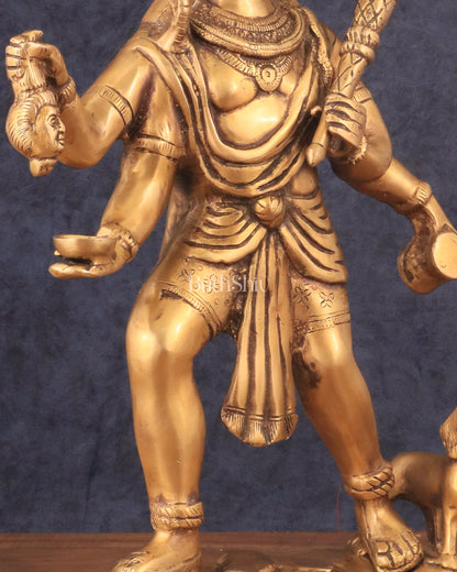 Pure Brass Large Kaal Bhairava Statue - 15"