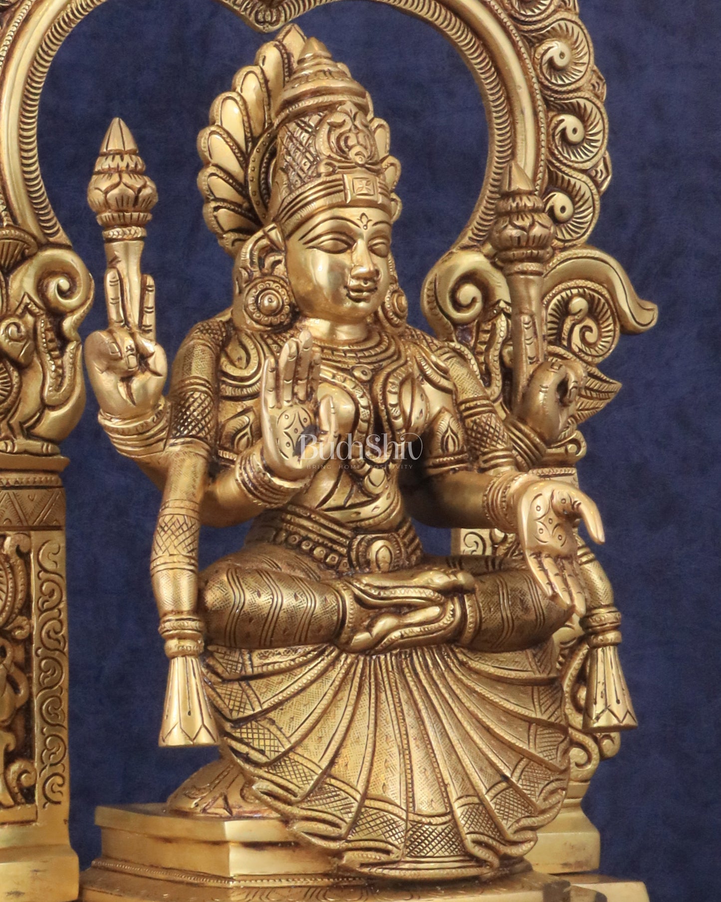 Pure Brass Superfine Goddess Padmavathi Lakshmi Statue with Thiruvarchi - 18"