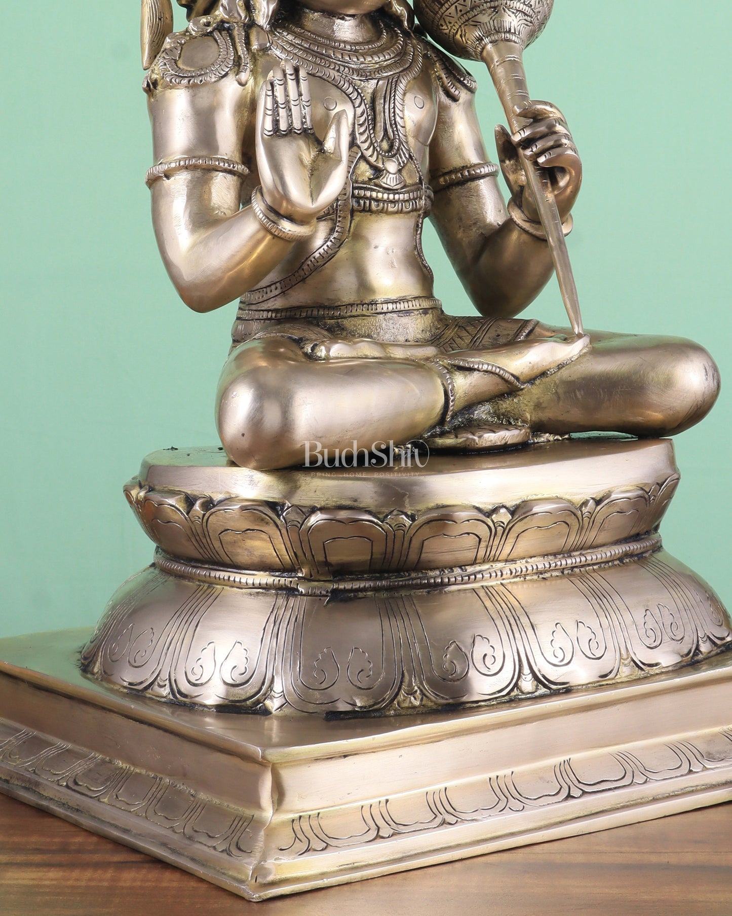 Handcrafted Brass Lord Hanuman Murti | 18" Height matte finish