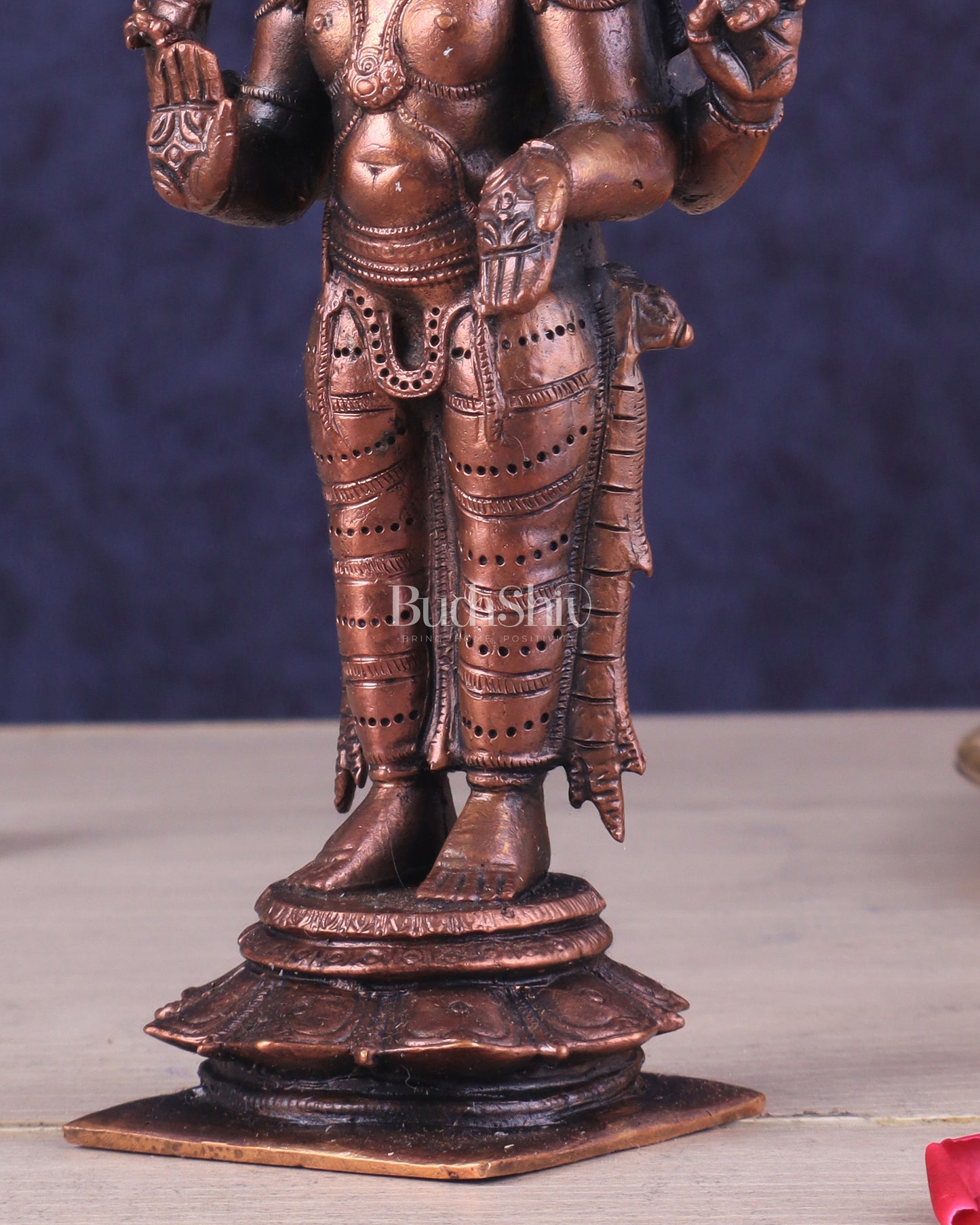 Pure Copper Lord Shiva Standing Idol | Compact Divine Blessing 6.5"