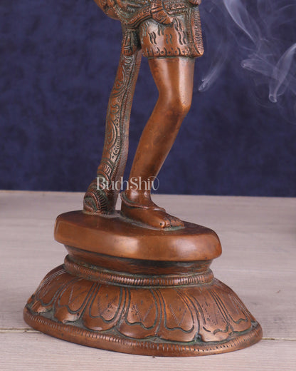 Brass Dancing Shiva Rudratandava Sculpture - Vintage Tone