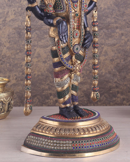 Pure Brass Lord Tirupati Balaji Venkateshwara Swamy idol | 24 inch black and gold